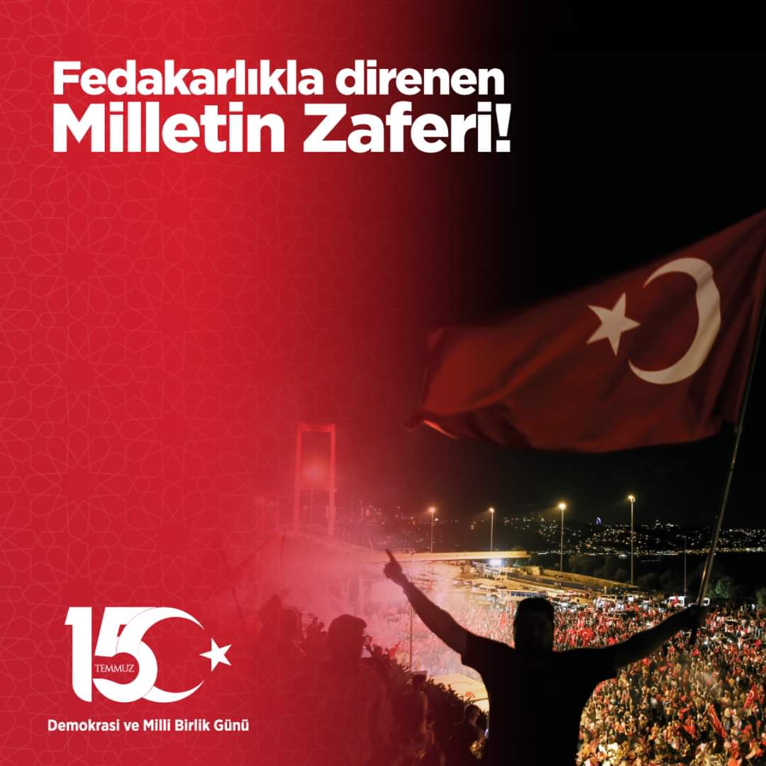 oztimurlar's tweet image. 15 Temmuz Demokrasi ve Millî Birlik Günü
#15Temmuz
#Milletin Zaferi
