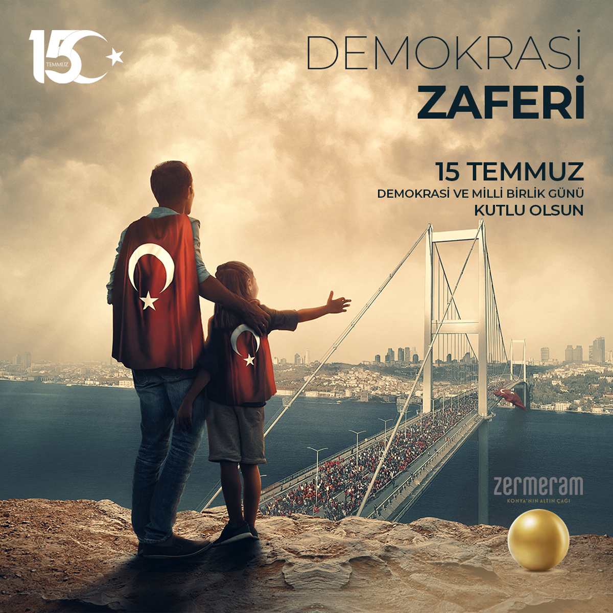 Milli ve manevi varlığımız yolunda canlarını veren tüm şehitlerimizi rahmet ve minnetle anıyor, kahraman gazilerimize saygı ve şükranlarımızı sunuyoruz.

15 Temmuz Demokrasi ve Millî Birlik Günü kutlu olsun.

#15Temmuz #DemokrasiZaferi #Zermeram