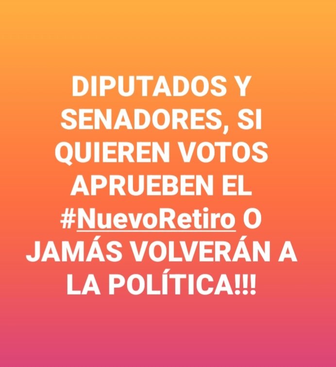 Agustinpower35's tweet photo. #NuevoRetiro @PamJiles @KarmarSale16322 @zunilda091 
SIN RETIRO NO HAY VOTOS EN NI UNA ELECCION ,SOLO LOS NUEVOS !!! https://t.co/0oh2dTEcuE