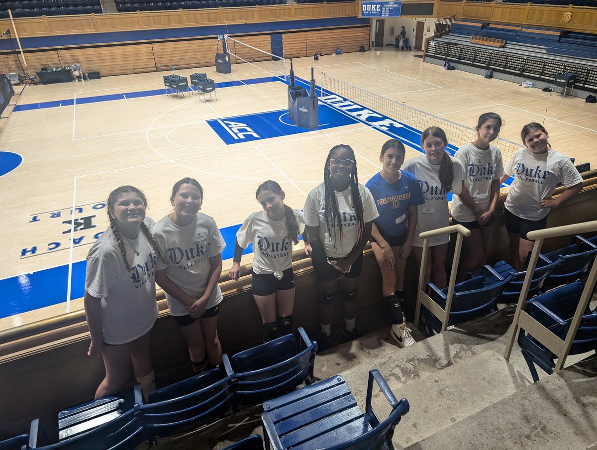 Thank you <a href="/DukeVB/">Duke Volleyball</a> for an amazing camp experience with some of our team <a href="/TriangleDay/">Triangle Day School</a> . We had a ball 🏐 💙🌪️😈