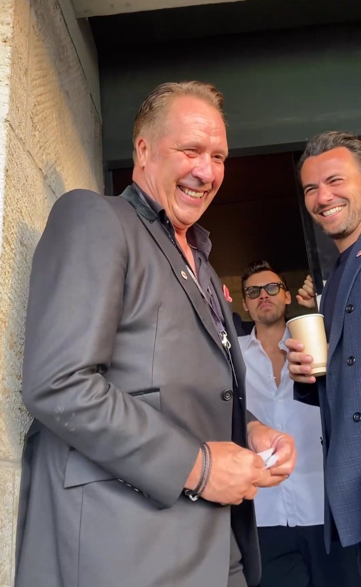 Former One Direction stars Harry Styles and Louis Tomlinson at #EURO2024 with Ed Sheeran