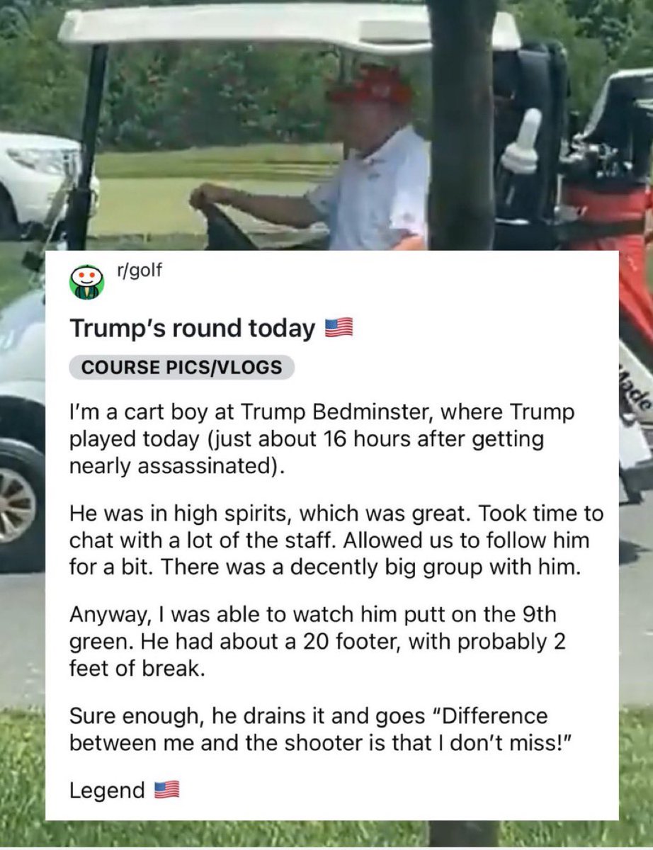 Legendary story from Donald Trump’s round of golf today🇺🇸
