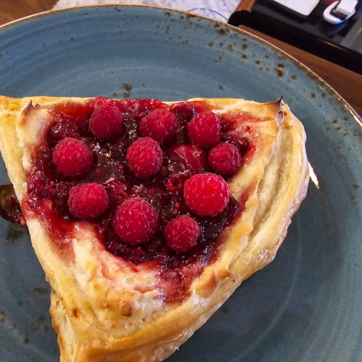 Made raspberry danishes