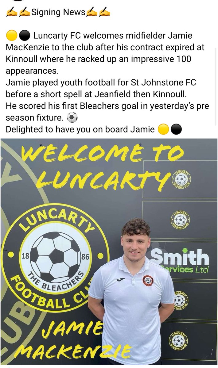 LuncartyFC's tweet photo. Signing news ✍️ https://t.co/awdA4bTbT0