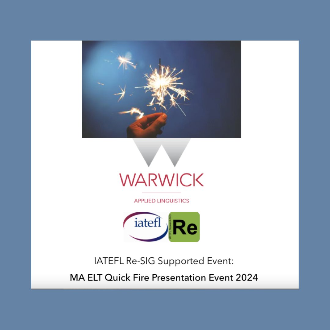 If you are a 2023-2024 MA ELT student in the UK, come present your work at our MA ELT Quickfire presentation event 2024! (Hybrid)
Deadline for submissions: 19th July!

Check out all details on our website: tinyurl.com/MAELT2024
#elt #MAELT
