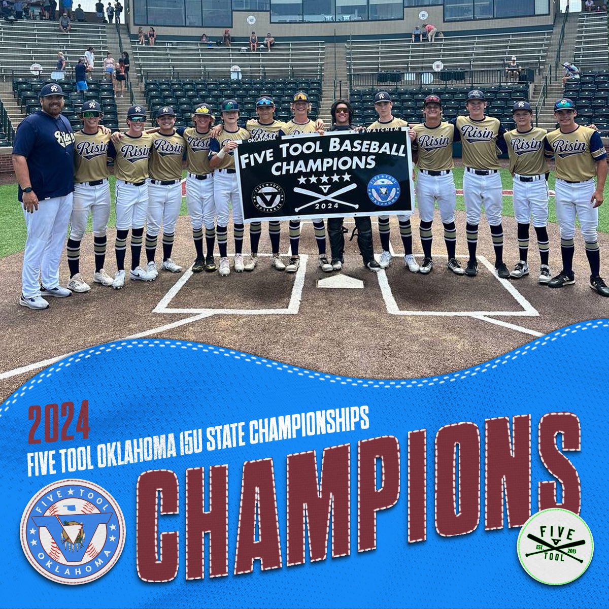 🏆CHAMPIONS🏆

Congrats to <a href="/RisinBaseball/">Risin Baseball</a> Phillips on winning the <a href="/FiveTool/">Five Tool Baseball</a> Oklahoma 15U State Championships!

#WatchEm
