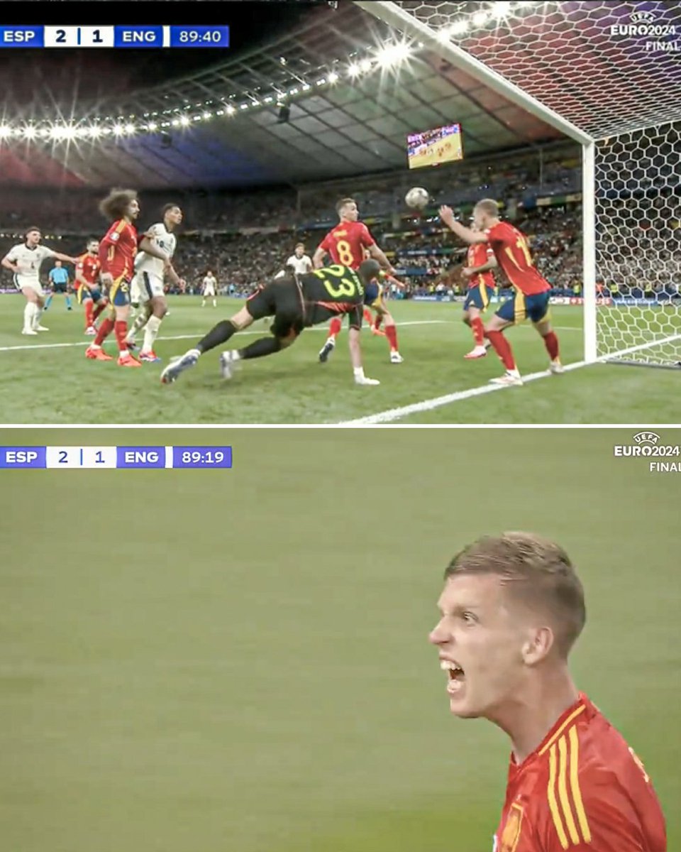 ESPNFC's tweet photo. OLMO SAVES IT OFF THE LINE FOR SPAIN 😱 https://t.co/KljClWBfaO