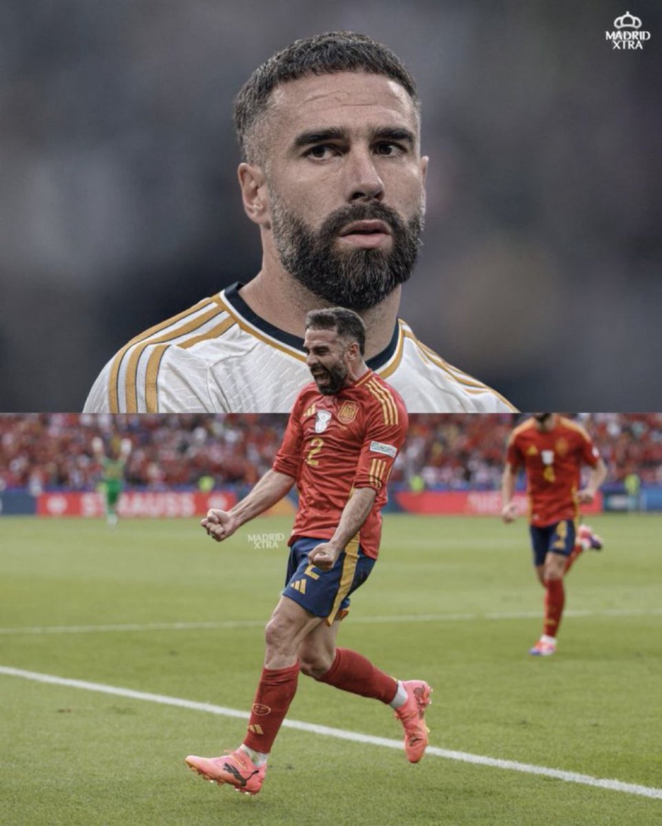 MadridXtra's tweet photo. 🤯 Dani Carvajal this season:

• Champions League winner 
• EURO winner 
• La Liga winner 
• Spanish Super Cup winner 
• UCL final goal 
• UCL final MOTM 
• 7 goals and 6 assists for club &amp; country https://t.co/pgRDBTtrO7