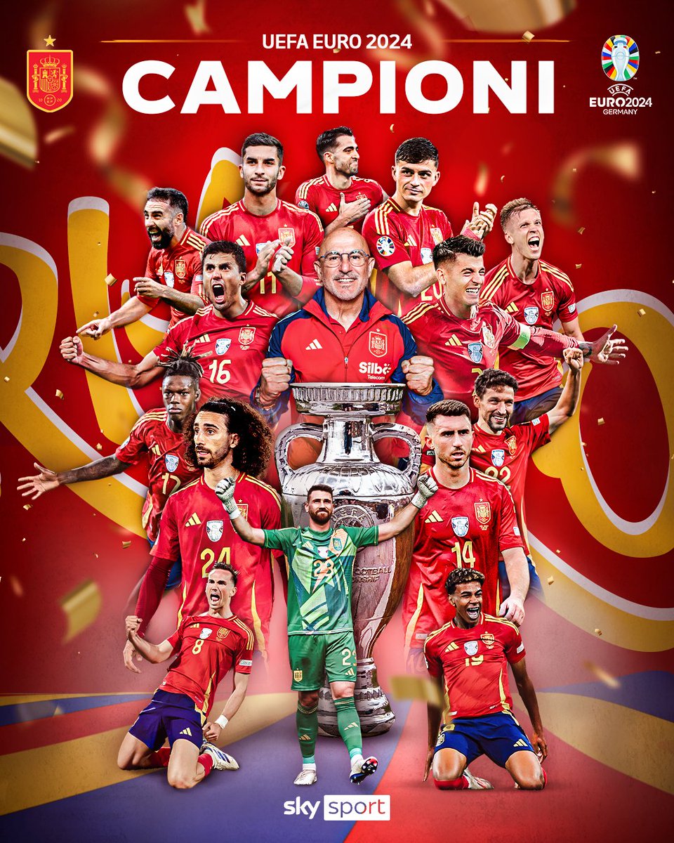 SkySport's tweet image. 🇪🇸 𝐒𝐏𝐀𝐆𝐍𝐀 𝐂𝐀𝐌𝐏𝐈𝐎𝐍𝐄 𝐃'𝐄𝐔𝐑𝐎𝐏𝐀 𝐏𝐄𝐑 𝐋𝐀 𝐐𝐔𝐀𝐑𝐓𝐀 𝐕𝐎𝐋𝐓𝐀 𝐍𝐄𝐋𝐋𝐀 𝐒𝐔𝐀 𝐒𝐓𝐎𝐑𝐈𝐀 🏆
Nico Williams apre le danze, Cole Palmer illude l'Inghilterra e Oyarzabal regala la vittoria agli spagnoli 
🏟 #SpagnaInghilterra 2-1
🔗…