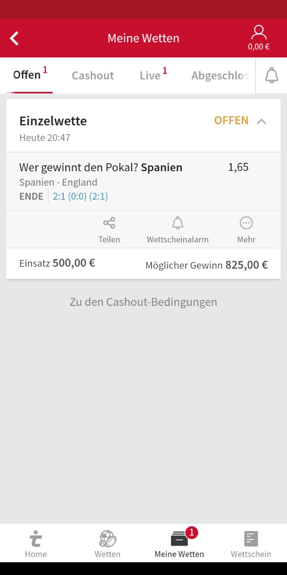 Und so gewann ich in 2 Stunden 325 Euro. #Spanien #Euro2024