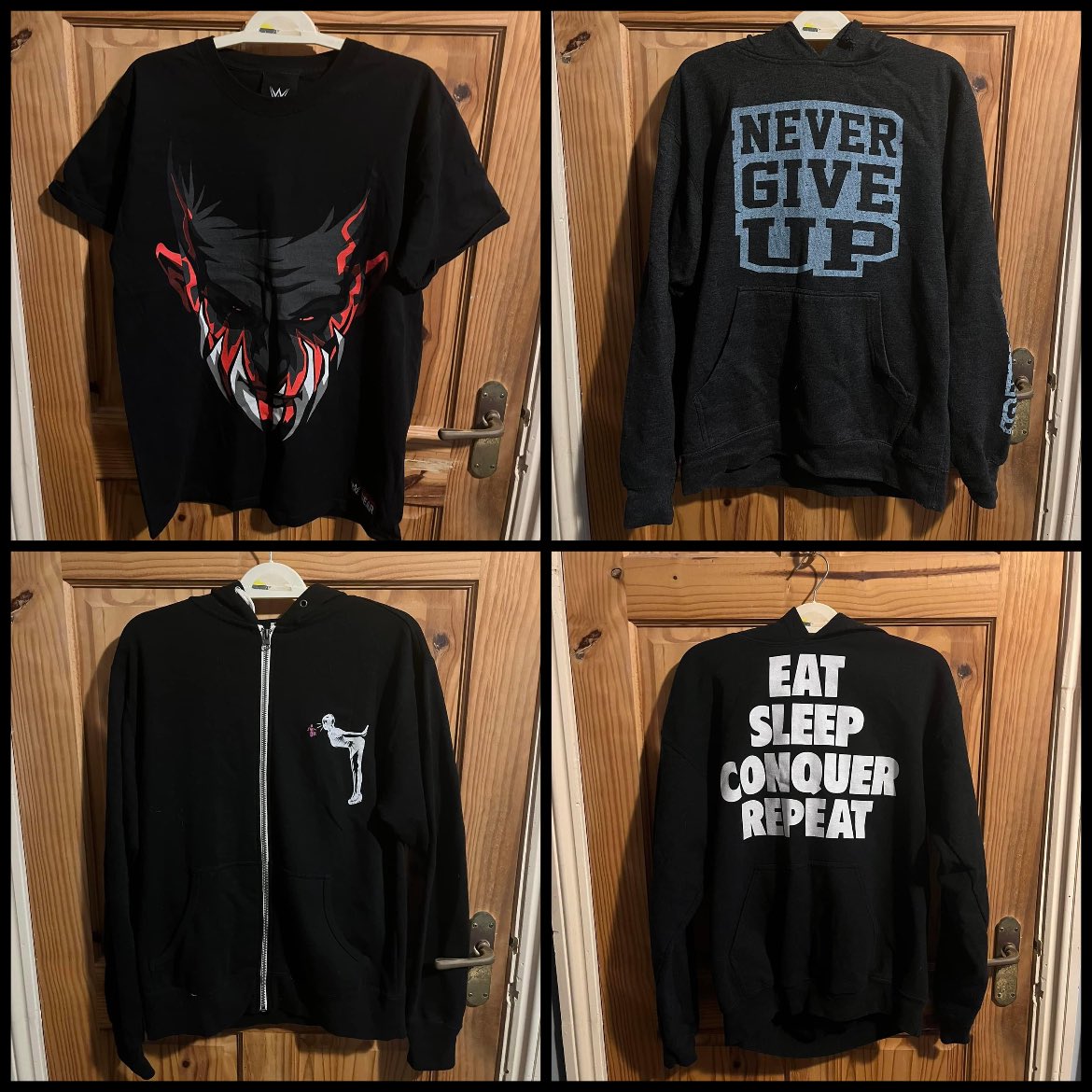 Thomas E. Leslie-Clarke (@thomaslc94) on Twitter photo Medium sized Wrestling t-shirts and hoodies for sale.
All worn more than once
All been washed before posting
T-shirts £10 each or any two for £16
Hoodies £15 each
Postage is either £3.69 or £4.69 within the UK and Ireland only
Reposts appreciated <a href="/hWoOfficialPage/">#hWo Hasbro World Order</a> Medium sized Wrestling t-shirts and hoodies for sale.
All worn more than once
All been washed before posting
T-shirts £10 each or any two for £16
Hoodies £15 each
Postage is either £3.69 or £4.69 within the UK and Ireland only
Reposts appreciated <a href="/hWoOfficialPage/">#hWo Hasbro World Order</a>