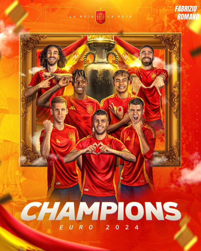 Congratulations, Spain. By far the best team, the one that played the most beautiful football of the tournament, won.

Well and truly deserved.