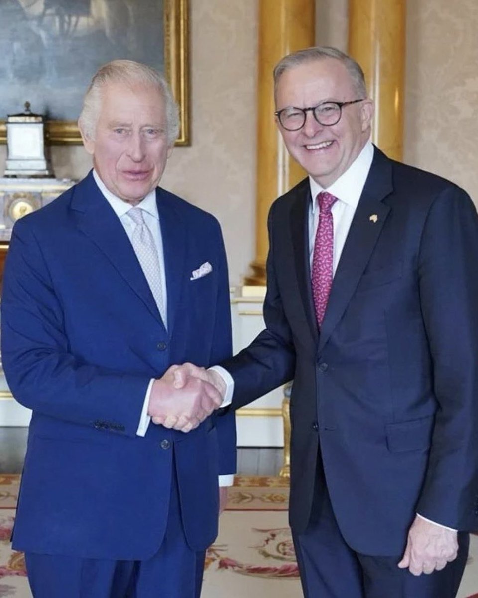 AlboMP's tweet photo. I look forward to welcoming Their Majesties King Charles III and Queen Camilla to Australia in October this year. https://t.co/ZPS5I9asNj