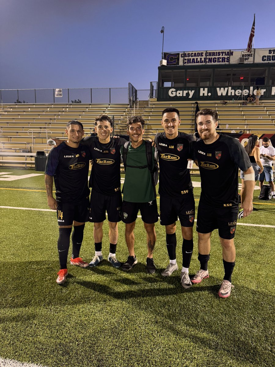 FCCMensSoccer's tweet photo. Rams-State Champions reunited last night in Medford Oregon at a UPSL Match.  
#OnceaRamAlwaysaRam! https://t.co/lIoHz8y4uC