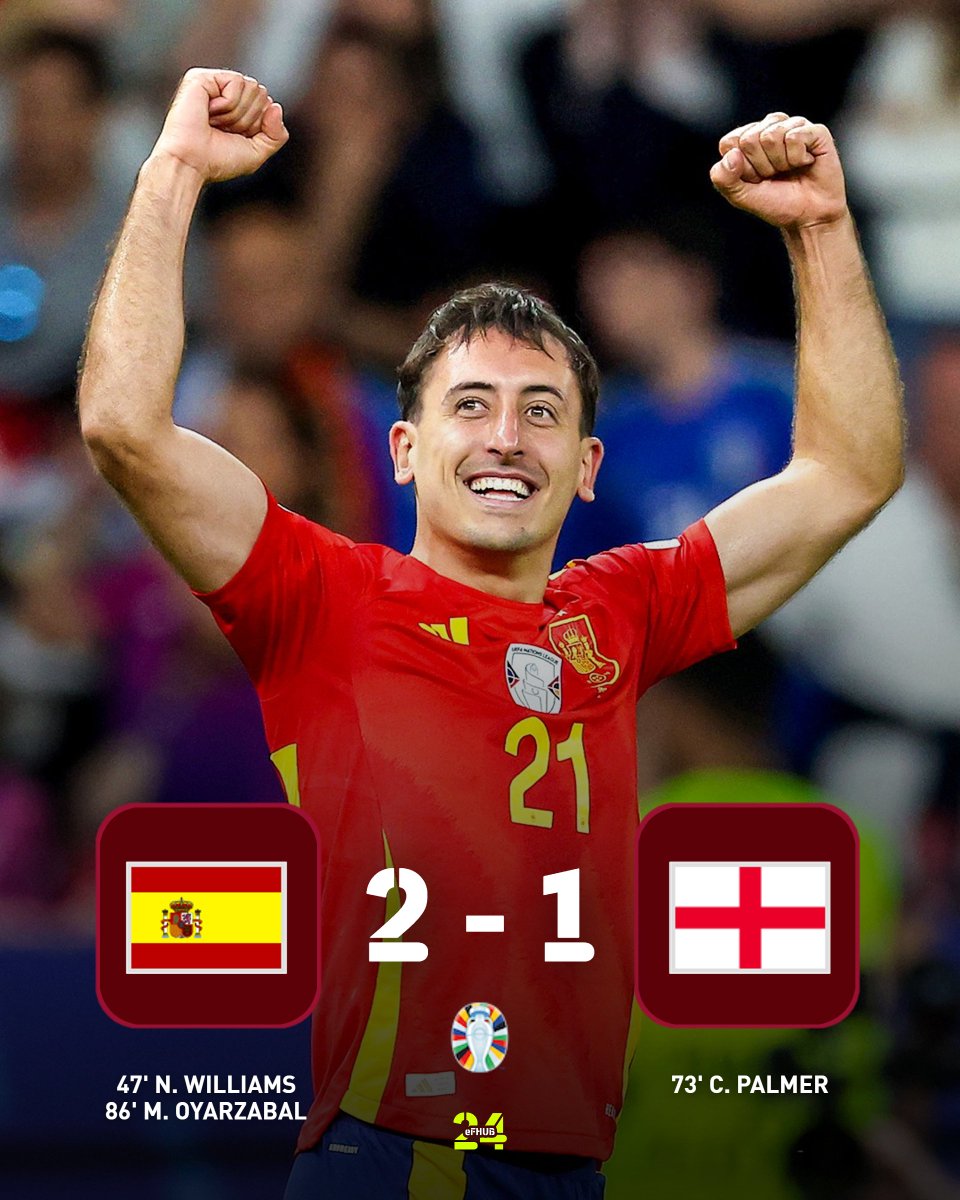 eFHUBx's tweet photo. SPAIN ARE THE CHAMPIONS OF #EURO2024 ! 🇪🇸🏆 https://t.co/lNZ7OvciJo