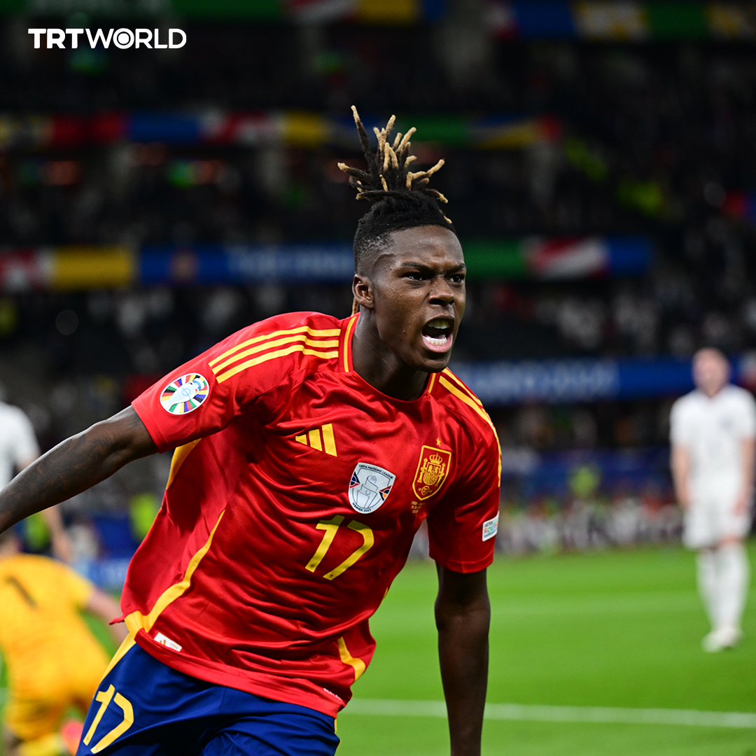trtworld's tweet photo. #BREAKING: Spain are the champions of #EURO2024  , as La Roja bring home their fourth UEFA European Championship trophy by beating England 2-1 in Berlin https://t.co/OHWMrsDm22