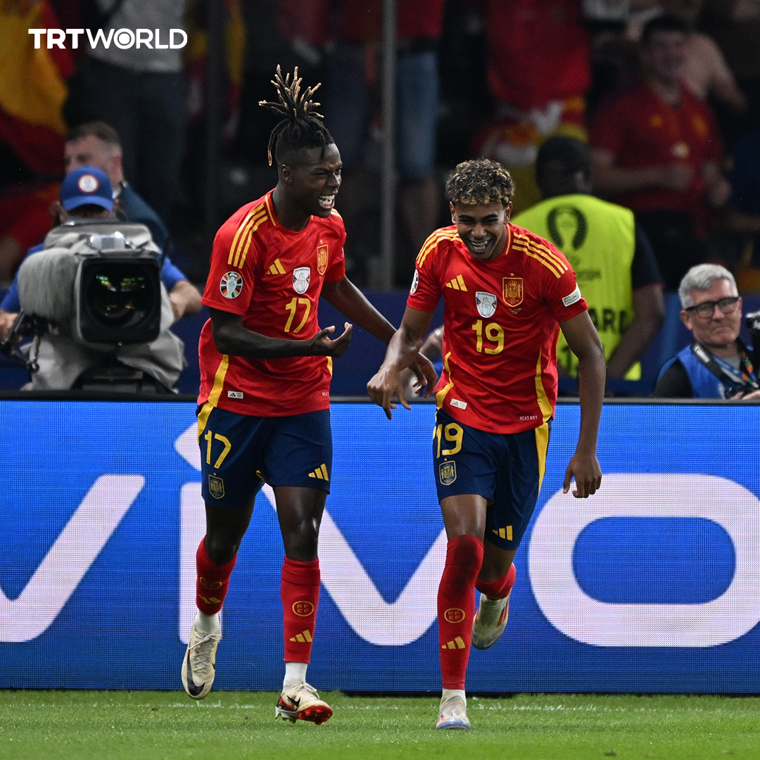 trtworld's tweet photo. #BREAKING: Spain are the champions of #EURO2024  , as La Roja bring home their fourth UEFA European Championship trophy by beating England 2-1 in Berlin https://t.co/OHWMrsDm22