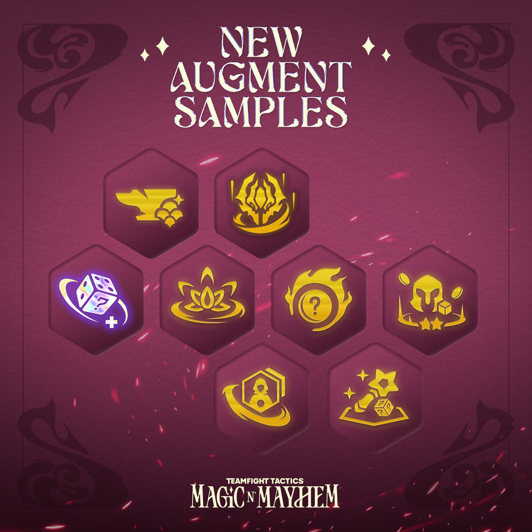 TFT's tweet photo. We're introducing over 125 NEW Augments with Magic n' Mayhem, with around half being trait-linked Augments, and the other half being stuff like, well this... https://t.co/C8xgGAZua7