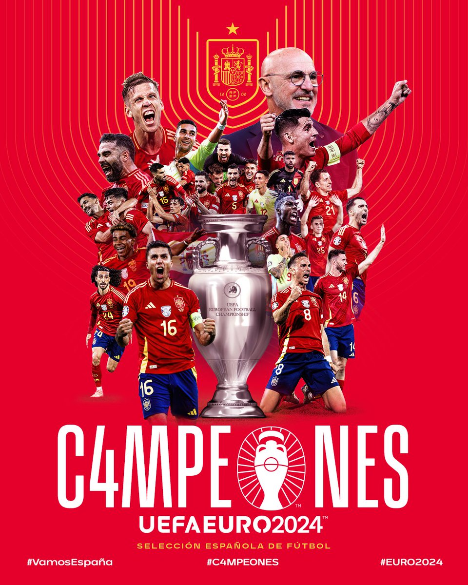 dfoguete2's tweet photo. CAMPEONES DE LA EUROCOPA!!🏆

No teníamos los nombres como otras selecciones, pero sí un equipo bien formado y trabajado.

Merecidísimo!!!💪 https://t.co/AfuEbAvqJR