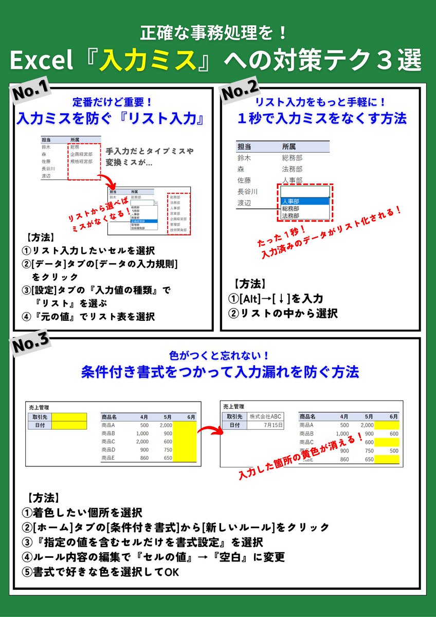 コレでExcelの入力ミスがなくなります。