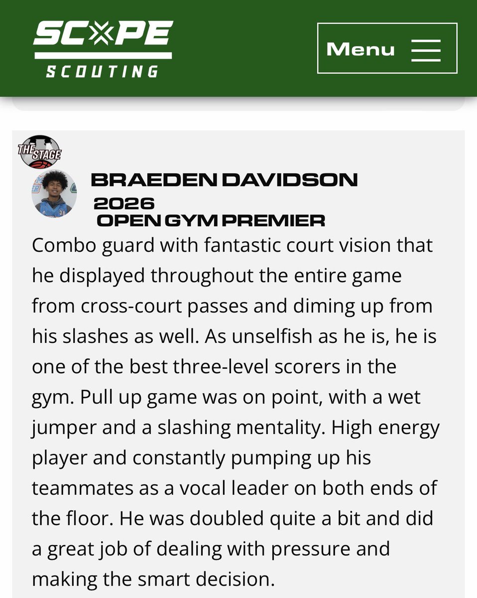 Scope Scouting Report From This Weekend