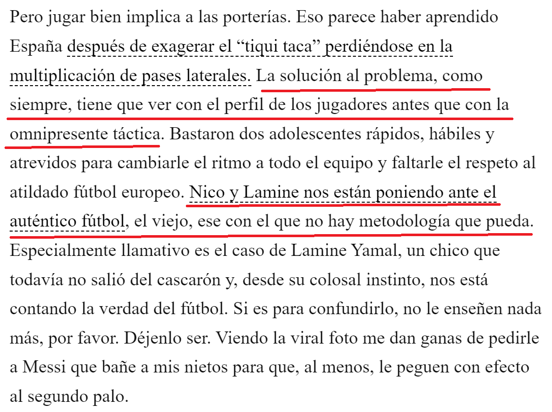 rparrottino's tweet photo. Lamine Yamal, Nico Williams y España, por Jorge Valdano. https://t.co/8VmavcIeAH