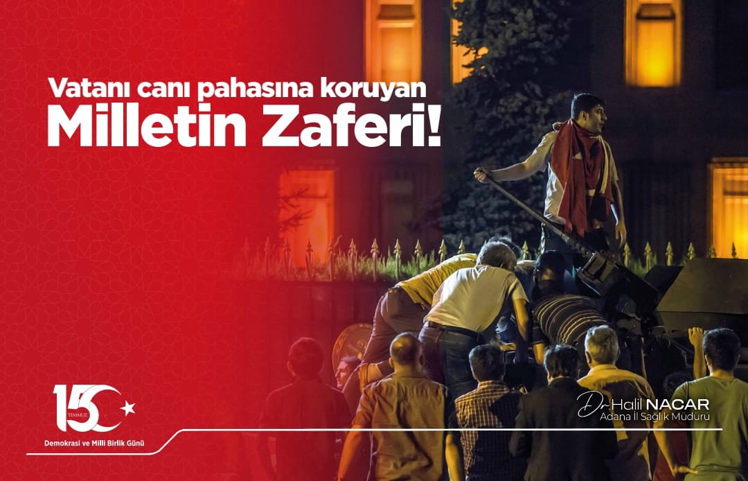 Kahraman Milletimizin 15 Temmuz Demokrasi ve Milli Birlik Günü Kutlu Olsun!

Bugün, tarihimizin en parlak sayfalarından birini, 15 Temmuz Demokrasi ve Milli Birlik Günü’nü kutlamanın gururunu ve onurunu yaşıyoruz. O karanlık gecede, milletimizin sinesinden doğan ışık,