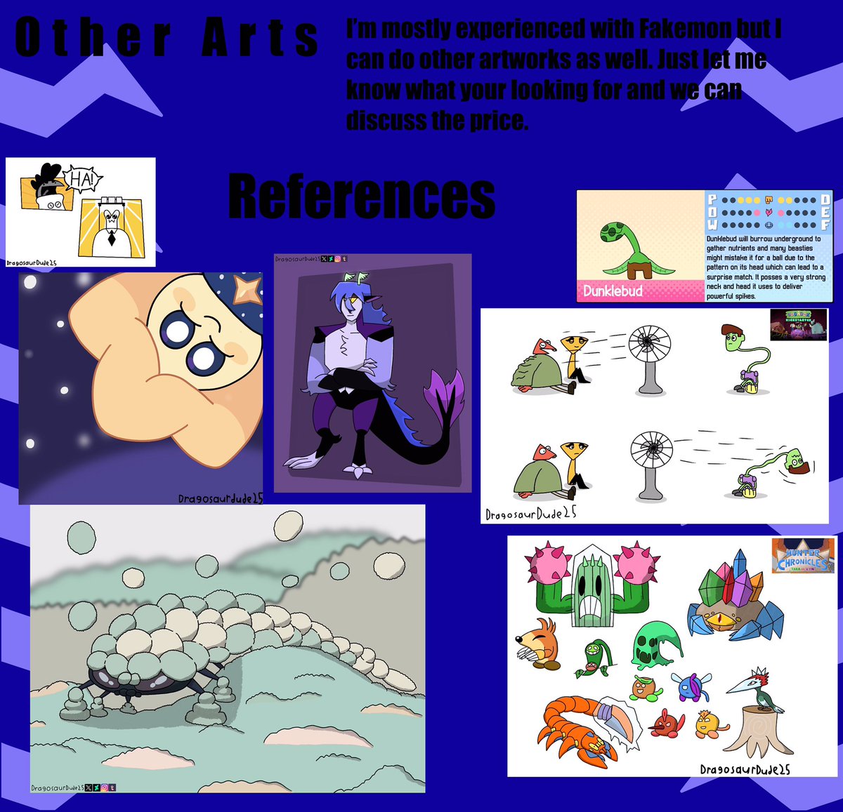 DragosaurD's tweet photo. Alright, since I’m on break and have literally nothing to do I am now OPENING COMMISSIONS!! Just DM if your interested! RTWs are appreciated. #commisionsopen #art #digitalart #fakemon https://t.co/Gdas2GGZZX