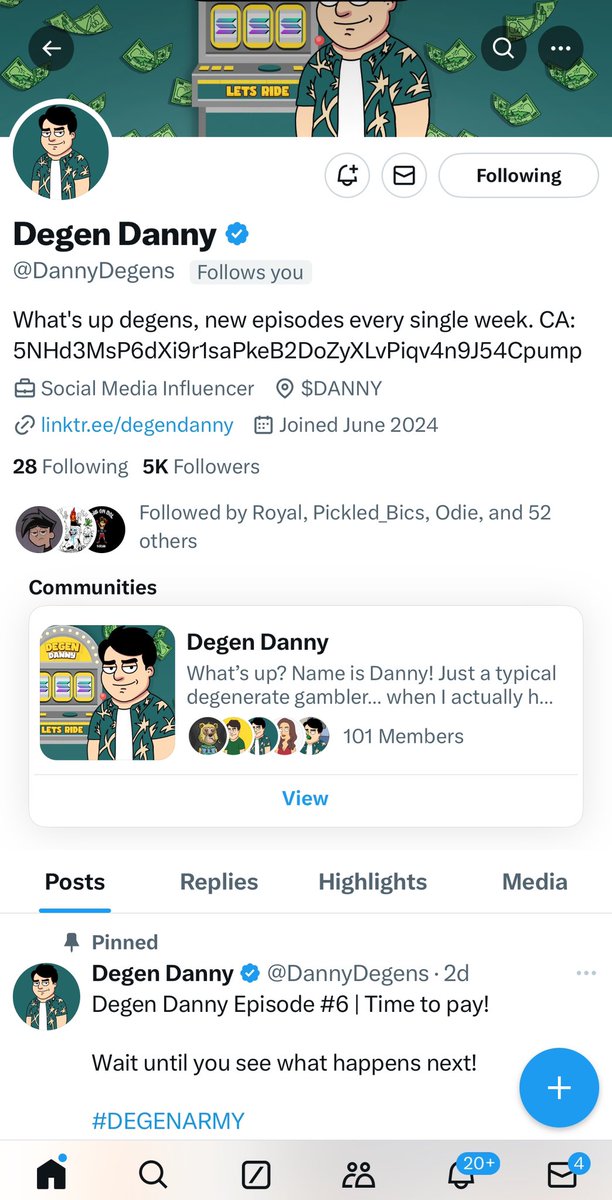 $500 $Danny giveaway (2 winners $250 each) 24 Hours 

All you have to do is follow <a href="/DannyDegens/">Degen Danny</a> and comment followed 💙🏹📈

Join the community as well! (Not required for giveaway)