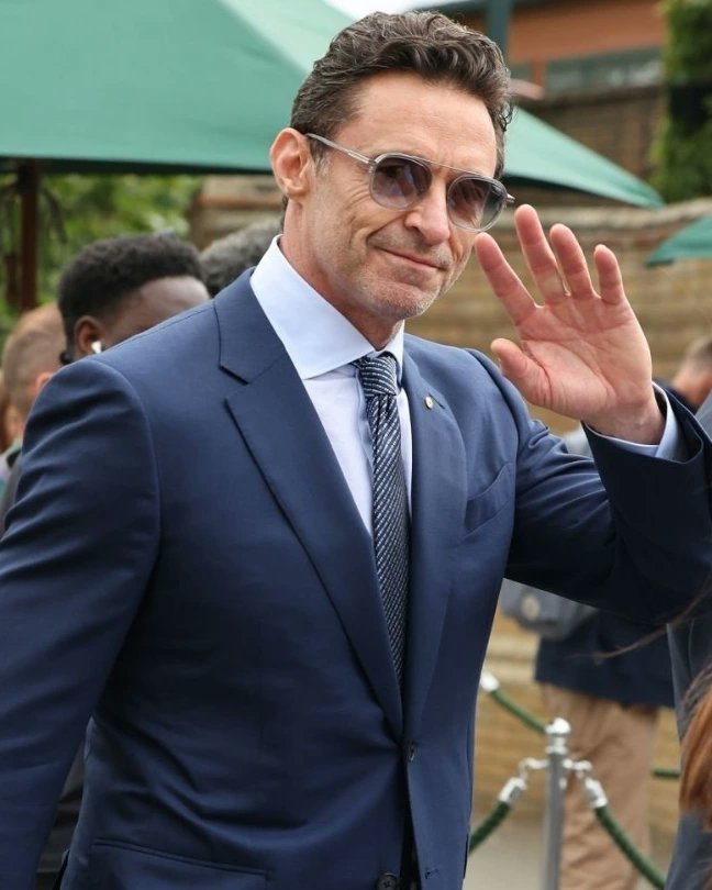hjs_army's tweet photo. Hugh looking dapper and distinguished at Wimbledon earlier today.
.
I really love that blue suit on him.
.
📸 Hugh Jackman (1st photo) /Neil Mockford/Eamonn M McCormack/Julian Finney et Al.
.
#hj #hughjackman #thehughjackman #wimbeldon #wimbeldon2024 #dapperinblue💙 https://t.co/nwLoAGdpZv
