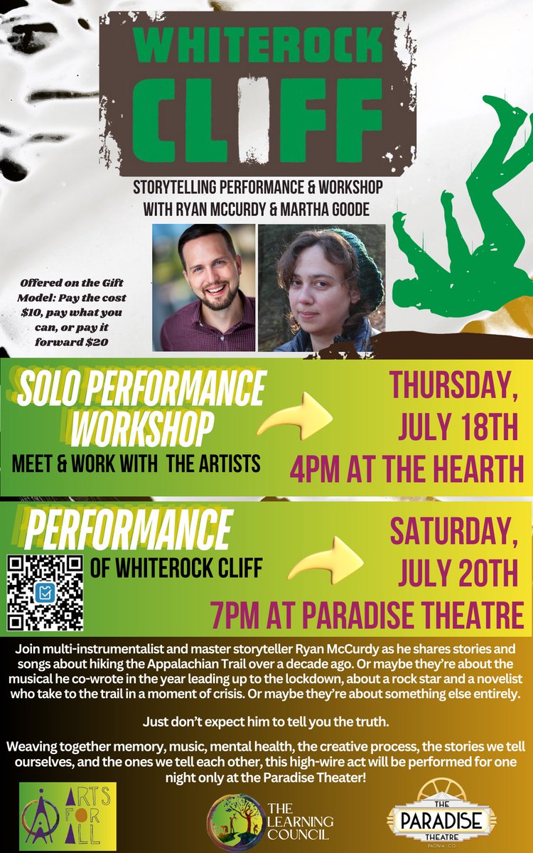 ParadisePaonia's tweet photo. Join multi-instrumentalist and master storyteller @actormccurdy as he shares stories and songs about hiking the Appalachian Trail over a decade ago. Or maybe they’re about the musical he co-wrote in the year leading up to the lockdown… (1/3) https://t.co/YNgc963f9F