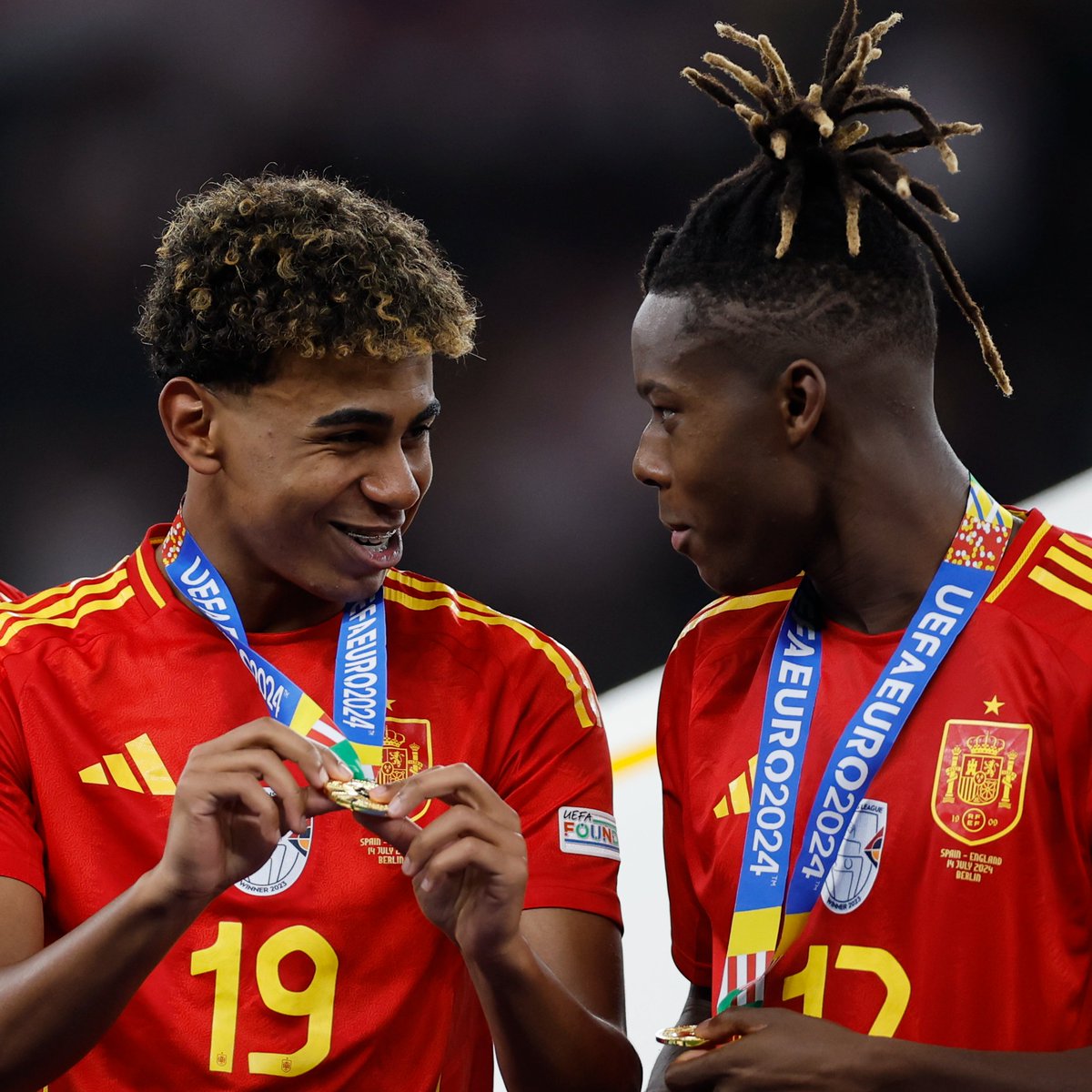 LaLiga's tweet photo. La que habéis liado... 😍

🔝 Lamine Yamal 
🔝 @willliamsssnico 

#LALIGAEASPORTS 
#EURO2024 https://t.co/7RrVIFCmpj