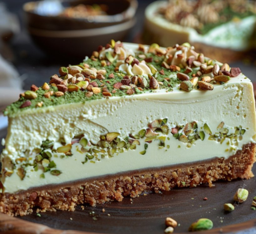 Irma_Zuleide's tweet image. Comeriam? Cheesecake de pistache