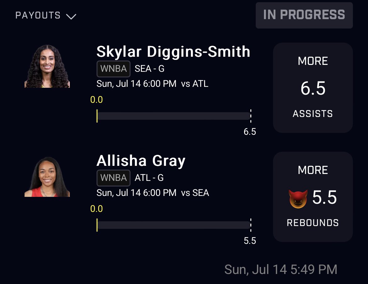 2/3 vs them she got 6 or more. Keep that shit up tonight. prizepicks.onelink.me/gCQS/shareEntr…