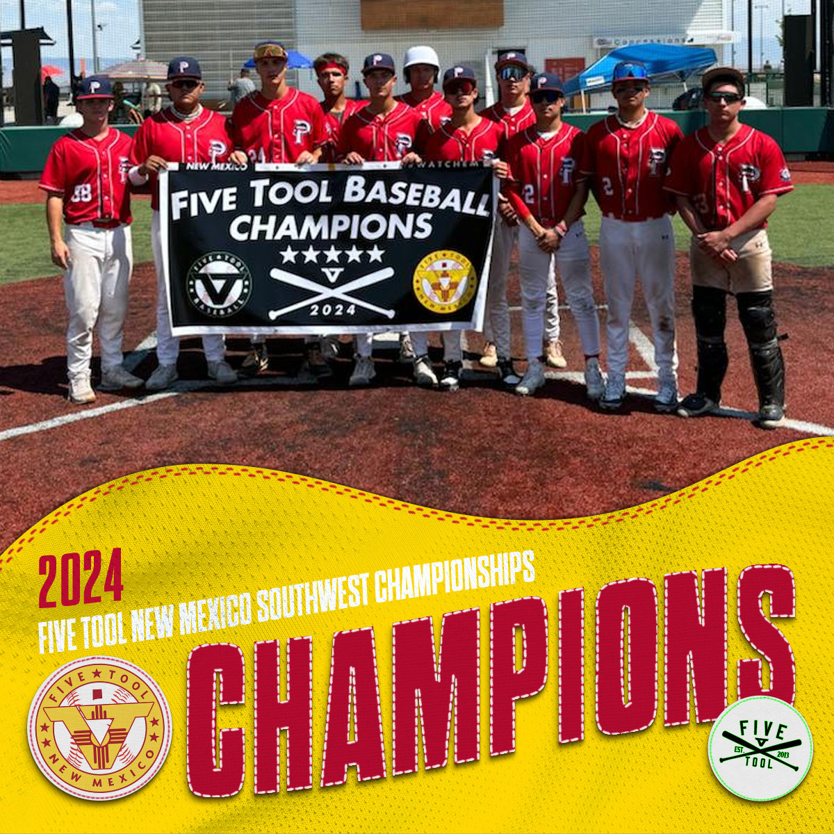 🏆Champs🏆

Congrats to <a href="/DukeCityPrime/">Usaprimedukecity</a> Landers on winning the 16U <a href="/FiveTool/">Five Tool Baseball</a> New Mexico Southwest Championship!

#WatchEm