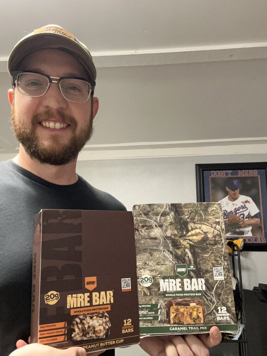 the_angry_inch_'s tweet photo. Just got my new shipment of MRE bars. These are amazing and best at anytime! I eat these before or after my workouts and even while I’m gaming! Use link: https://t.co/VkYonCfW4L. Use code: the_angry_inch for discounts. #redcon1 #redcon1official #redcon1tieroperator #tieroperator #tieroperators @RedCon1Official @RedCon1TierOps
