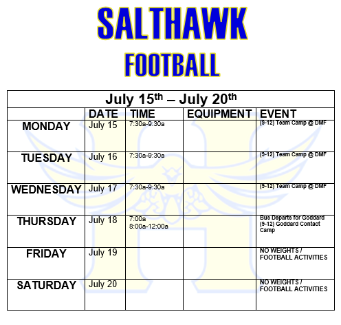 Camp Week July 15th-20th