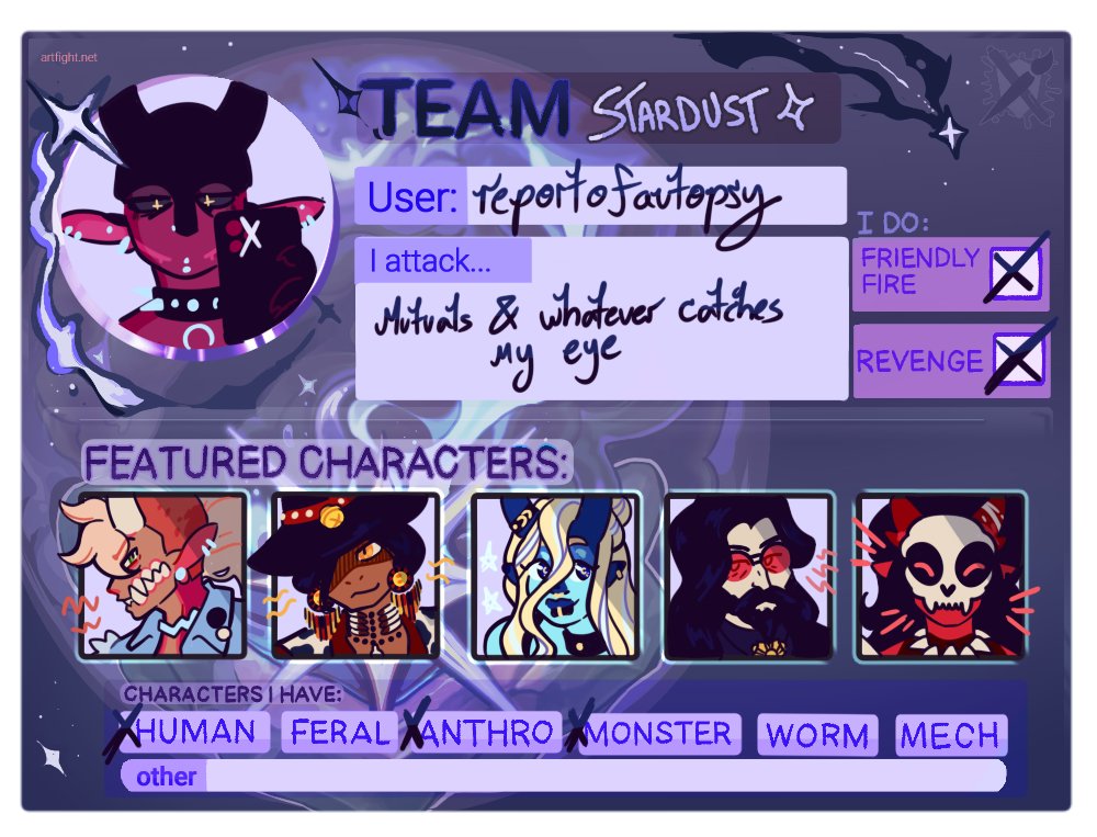 reportofautopsy's tweet photo. i never actually posted my #artfight card lmfao https://t.co/PByJMvYCkV