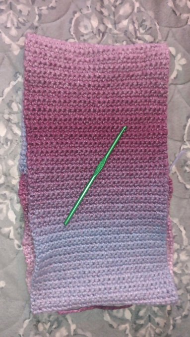 ur type is pretty girls with granny hobbies, isn't it?  (This will be a tank top, I ran out of yarn)