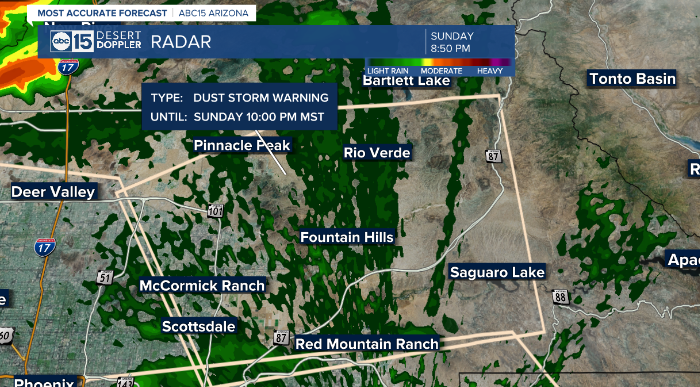 Fountain Hills, Rio Verde, Scottsdale - Dust Storm Warning until 10 pm <a href="/abc15/">ABC15 Arizona</a>