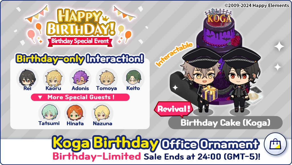 enstarsmusic_EN's tweet photo. Today is the birthday of Koga Ogami! Happy Birthday to Koga!

⏰Birthday Event Time:
2024/07/18 12:00 AM ~ 11:59 PM (GMT-5)

🎁Log in on 07/18 for the first time, you can receive 350 Diamonds as a birthday celebration gift!

Please refer to the game for more details. https://t.co/ijZtgoqD7c