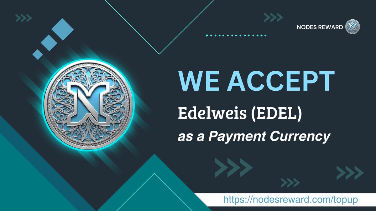 NodesReward's tweet photo. Hi @EdelweisCoin and community,
Now We accept $EDEL as a payment currency in NRP.
#nrp $nrc $nodes $node $reward #altcoin #masternodecoin #blockchain #platform https://t.co/9io6YY3Pf2