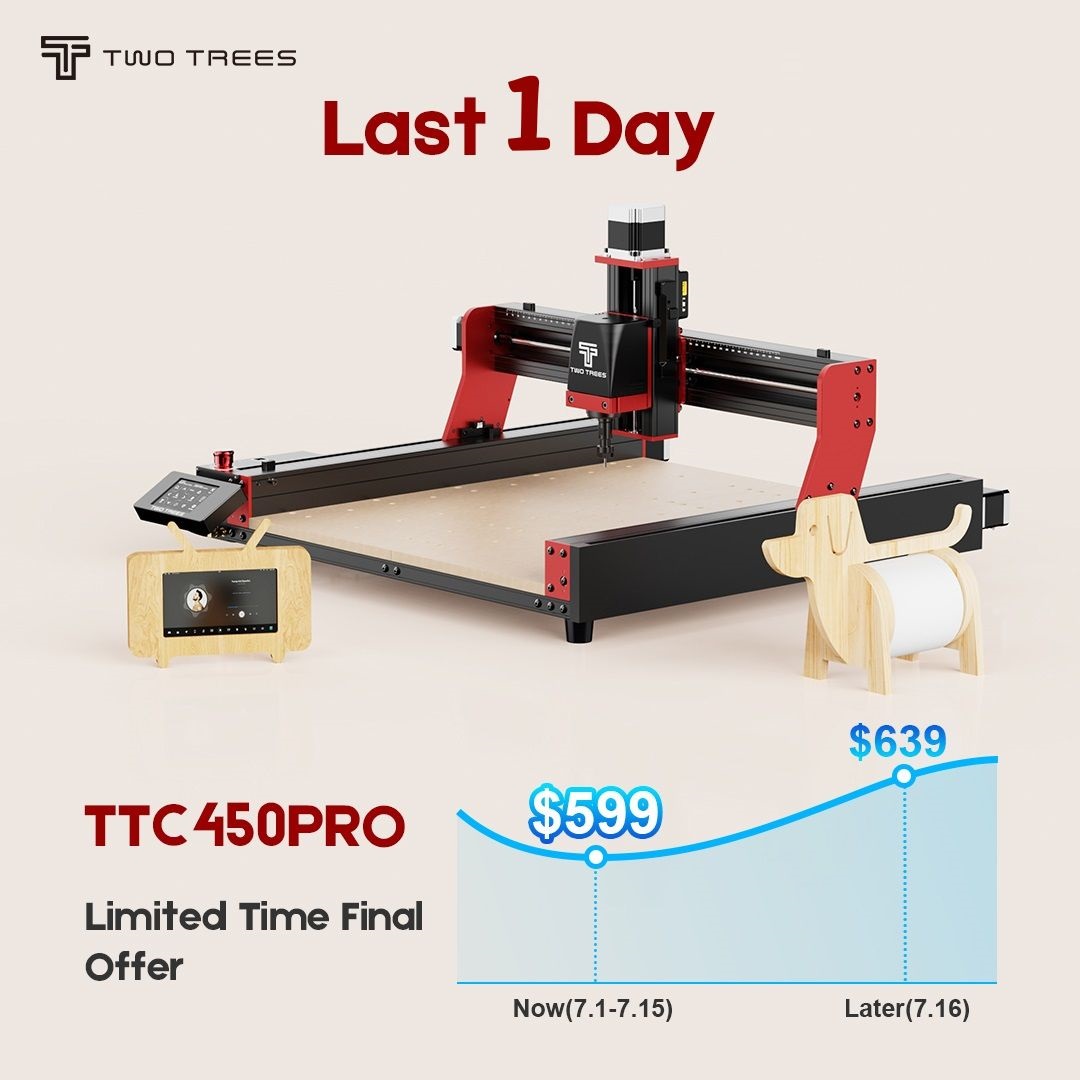 TwoTrees3d_'s tweet image. The last day of the pre-sale countdown! Don&apos;t miss this chance!😎
Pre-sale link: fast-urls.net/gCXJV

 #TwoTrees #TTC450PRO #NewRelease #technology #makersgonnamake #art #maker #diy #artwork #makers #Presale