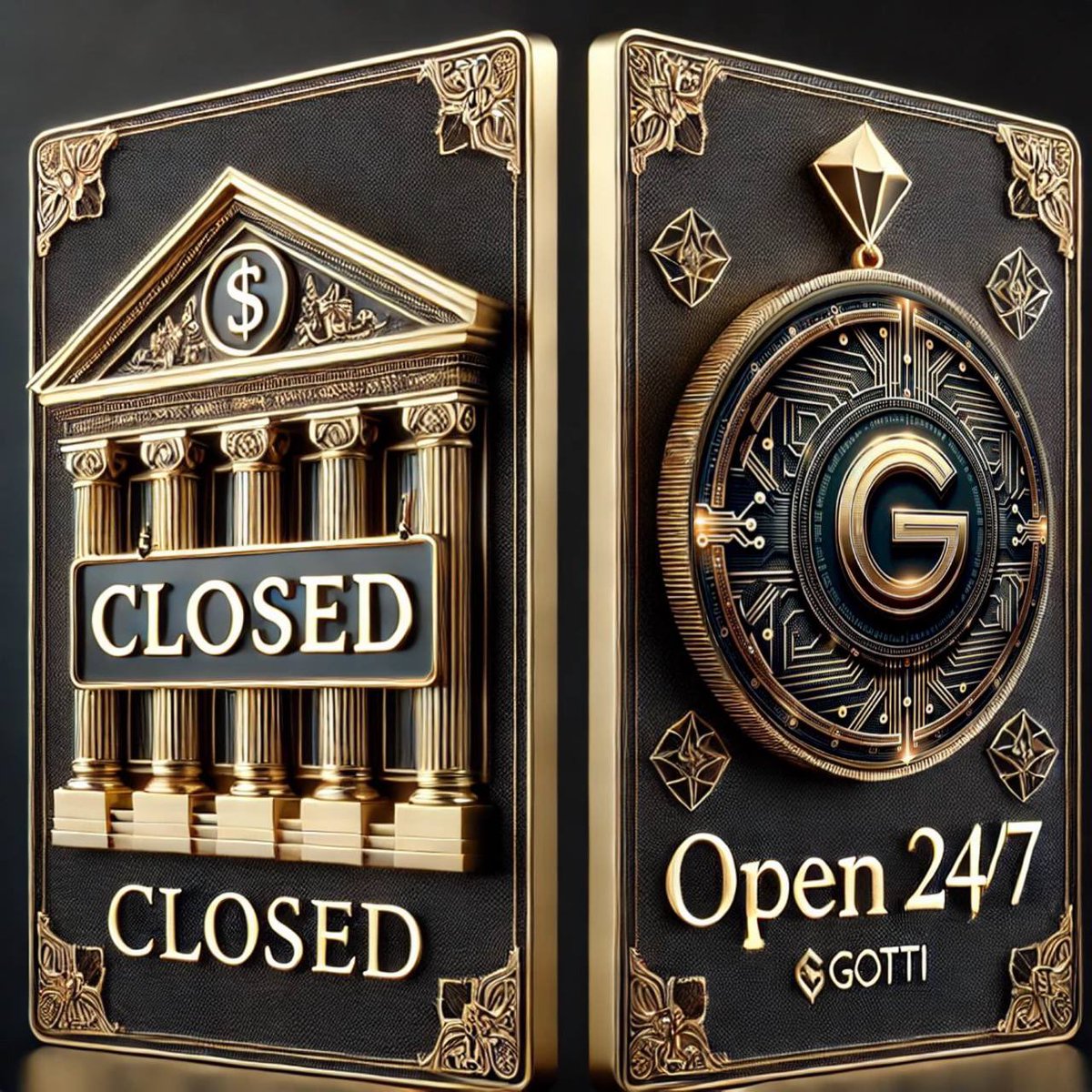The bank 🏦  is closed but… 

$GOTTI never closes 💲

#GOTTI #GottiToken