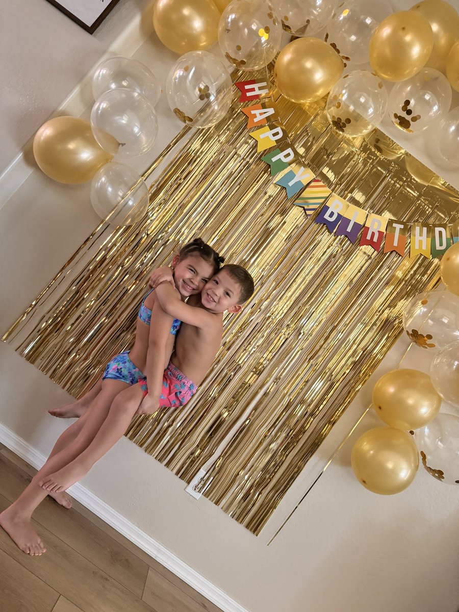 Grateful and blessed for all the love and birthday wishes this weekend for Aria and Tre! Six and four never looked so good!💞🎉🎂🥳🎈
