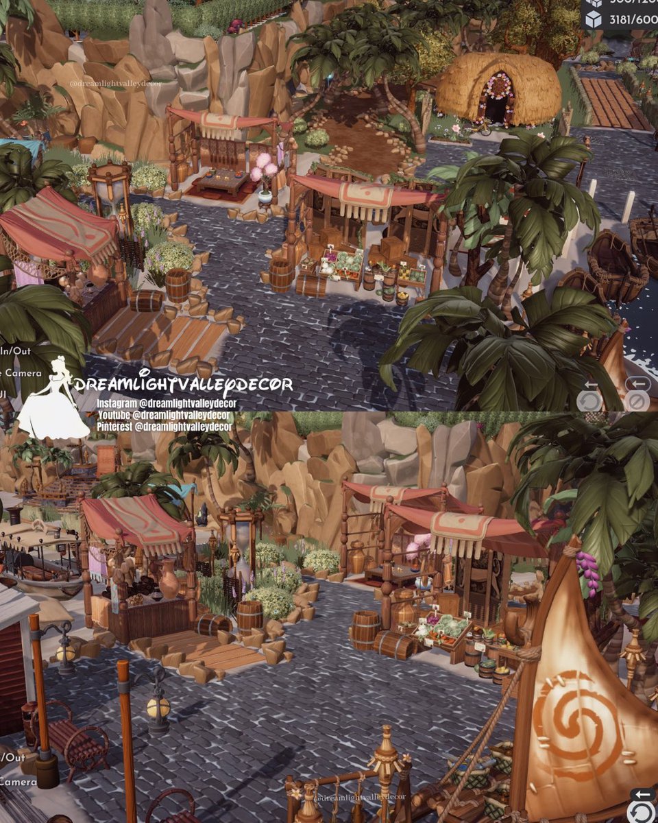 dreamlightdecor's tweet photo. Dazzle Beach (WIP)  I’m getting there…. But not sure what to do with the other half or the island 😅 @DisneyDLV https://t.co/rmLl7AFf4v