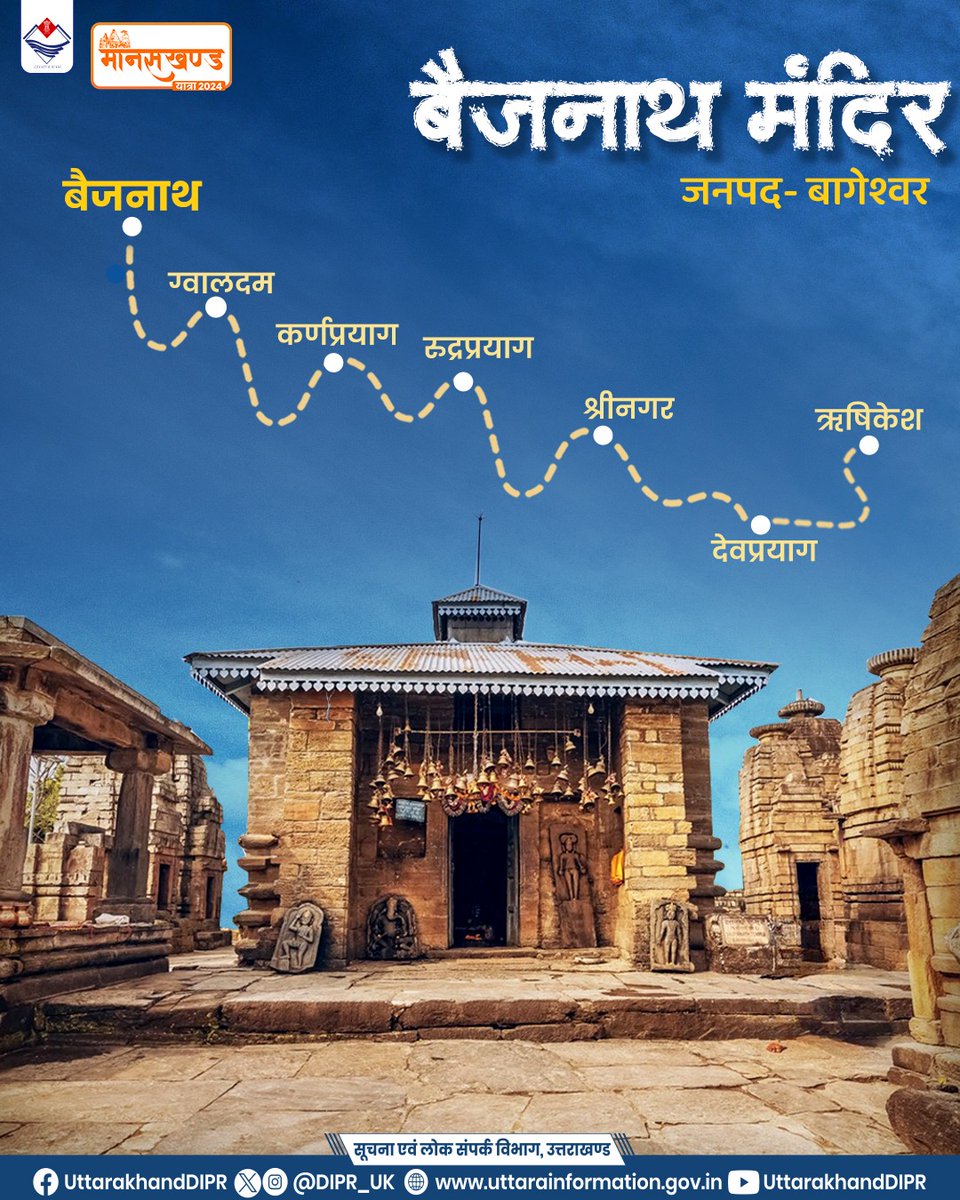 DIPR_UK's tweet photo. बागेश्वर भ्रमण के दौरान श्री बैजनाथ मंदिर के दर्शन अवश्य करें। 

#BaijnathTemple 
#Manaskhand
#Bageshwar https://t.co/soul7xK5Vs