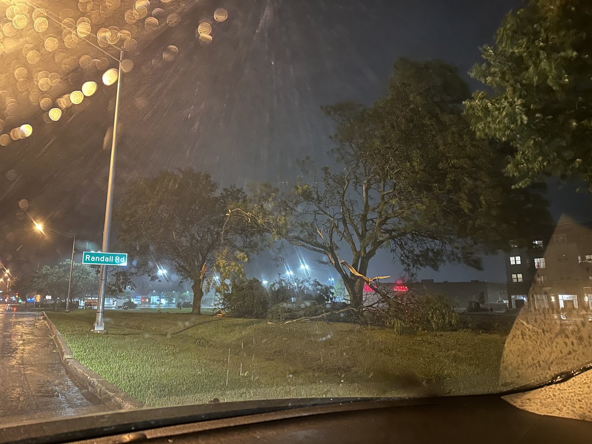 SamBertellotti's tweet photo. @NWSChicago  majority of damage appears to be focused along 38 and Bricher road right at their intersection with Randall. Had a metal object hit our roof during the intense wind along Bricher road as well. https://t.co/kt4PgNls6E