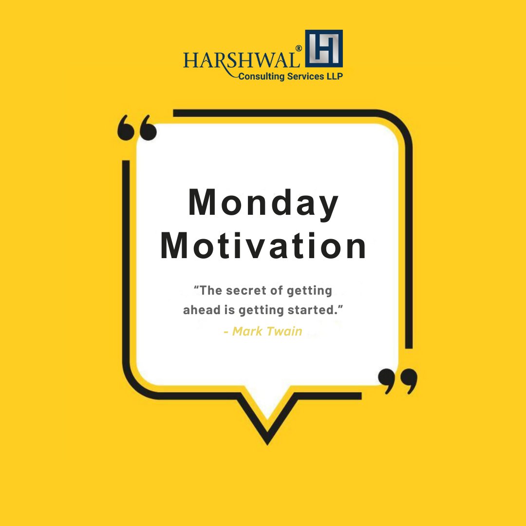HCSLLP's tweet photo. “The secret of getting ahead is getting started.” 
– Mark Twain

#mondaymotivation #hcsllp #mondayvibes #positivevibesonly #harshwal #mondaymorning #newweeknewgoals #motivation #success #mondayquotes #newweek #mondaythoughts #mondayinspiration #monday #startyourweekright https://t.co/tuNtBsDROC