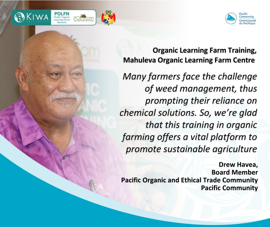 PoetCom1's tweet photo. #OrganicLearning | 👨🏽‍🌾👩🏽‍🌾Drew Havea shared some challenges that farmers face in Tonga and is hopeful this series of trainings will bring a change in mindset with small-holder farmers.

More info: https://t.co/H9wfcbbsZH

#OrganicTonga #Agroecology #Nbs #NatureBasedSolutions #Tonga https://t.co/mNQbqw0gL3